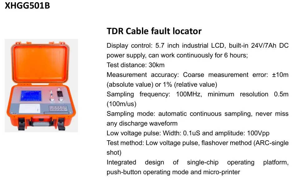 China Factory Underground Tdr Locator 35kv Cable Fault Distance Preloctor 0