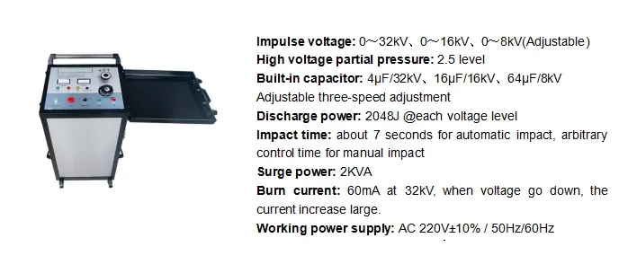 Multi-Function Cable Fault Locator Trolley Surge Generator 8/16/32kv 2000j 0
